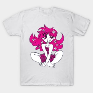 Pink Flower Girl T-Shirt